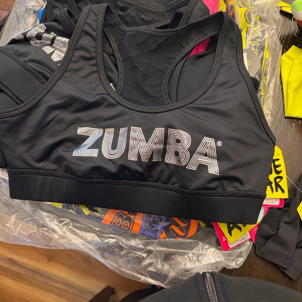 Zumba Fitness Black Sports Bra with Logo